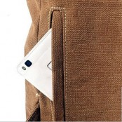 021PL MATILDE® płócienny plecak bawełniany damski / męski. Dodatki skórzane. Kolor szary