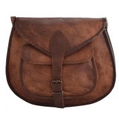 9. Skórzana torebka damska na ramie, wykonana ręcznie z naturanej skóry. Kolor: brązowy. Rozmiar: 9"-13"
