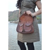 3. Skórzana torebka damska na ramie, wykonana ręcznie z naturanej skóry. Kolor: brązowy. Rozmiar: 13"