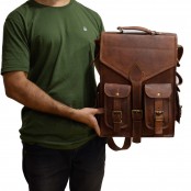 TP3 Wielofunkcyjny skórzany plecak - raportówka VINTAGE 3™ damski / męski. Idealny na laptopa. Rozmiar: 10,5"