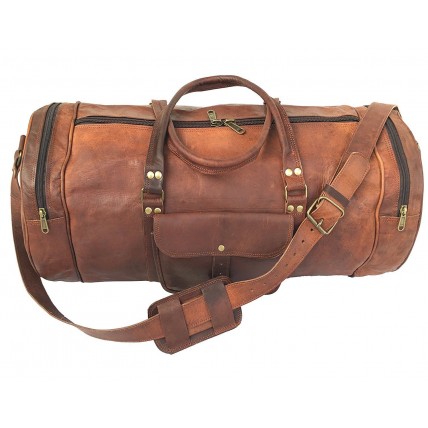 TP2  SHIBAR VINTAGE™ Skórzana torba podróżna / weekendowa na ramię. Skóra naturalna. Rozmiar: 20"