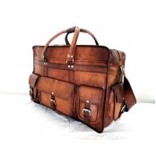 TP99 Męska skórzana torba podróżna na ramię ESCOBAR™ weekendowa, bagaż podręczny. Skóra naturalna. Rozmiar: 22"