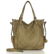 V6a Skórzany shopper z plecionej skóry naturalnej vintage. 3 kolory