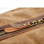 OUTL.  WaxCover Holdall Vintage™ Podręczna torba podróżna, weekendowa. Gruba bawełna woskowana i skóra naturalna. Kolor: CIEMNOSZARY