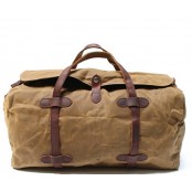 7. WaxCover Weekender II Vintage™ Podręczna torba podróżna, weekendowa. Gruba bawełna woskowana i skóra naturalna. Damska / męska. Kolor: khaki