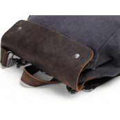 OUTL. CYRIELLE 2w1™ Plecak - torba na ramię płótno - skóra naturalna damska - kawowy