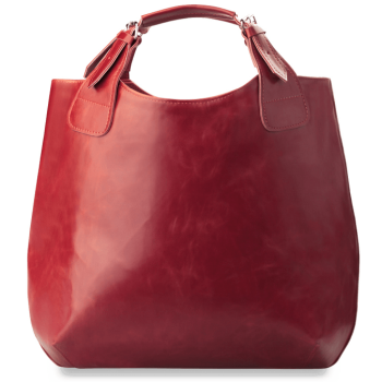 #2. SHOPPER II skórzana torebka damska shopperka, skóra naturalna. Kolor: czerwony